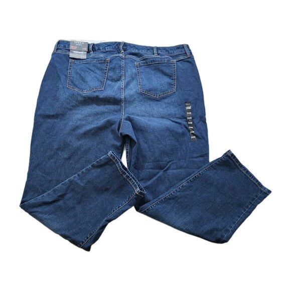 Torrid Jeans Womens 24R Blue Denim Boyfriend Straight Stretch New Western Boho - Picture 16 of 16